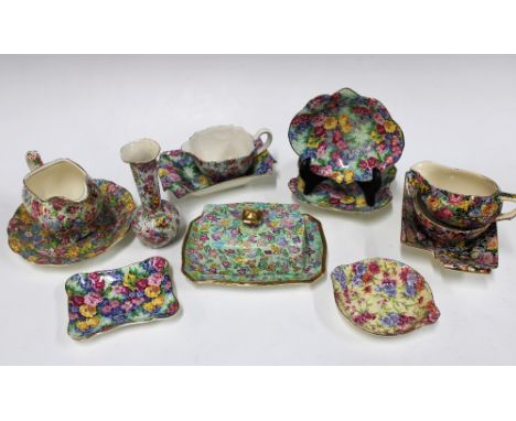 Collection of Royal Winton chintz tableware, patterns include Joyce-Lynn, Julia, Sunshine, etc (12)