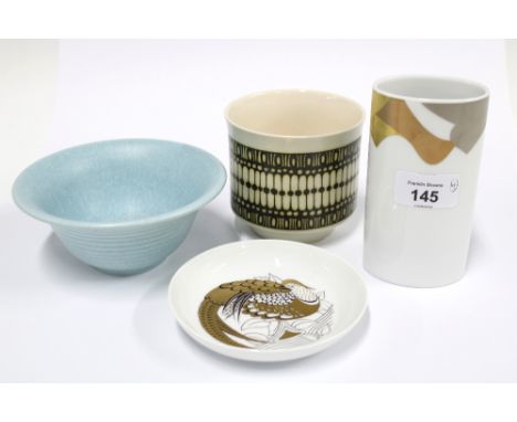 Pilkington's Royal Lancastrian bowl, 14cm diameter, retro Hornsea pottery jar / vase, Rosenthal porcelain vase and a Furstenb
