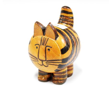 LISA LARSON, for Gustavsberg, stripped pottery cat, 14cm