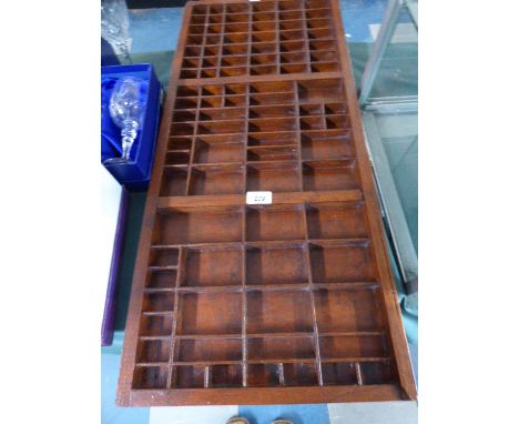 A Wooden Print Tray, 82cm Long