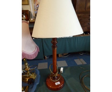 A Wooden Table Lamp, 64cm High 