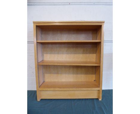 A Light Oak Two Shelf Open Bookcase, 92cm Long 