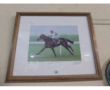 A Framed Signed Limited Edition Print of Dancing Brave with Pat Eddery 