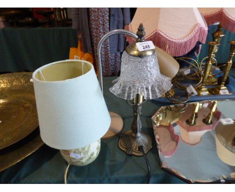 A Collection of Two Table Lamps and a Vintage Reading Lamp 