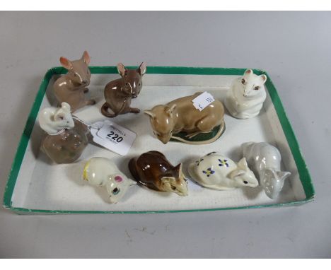 A Collection of Mouse Ornaments to Include Royal Copenhagen, Wade, Coalport, Poole and Beswick Etc