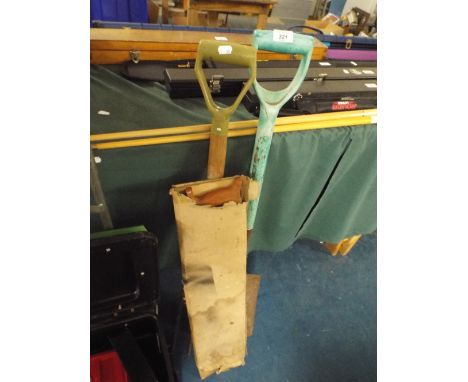 A Garden Spade, Saw and Fork 