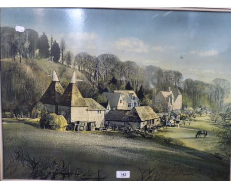 A Framed Rowland Hilder Print of Kent Farm House