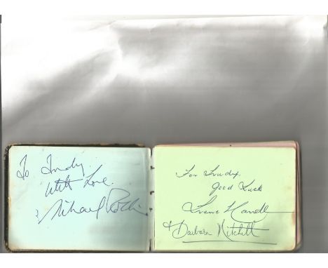 TV Film Music Sport Autograph book with approx 110 autographs of stars of stage and screen. Includes Reg Varney, Jon Pertwee 