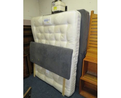 A MODERN DOUBLE DIVAN BED WITH MATTRESS &amp; HEADBOARD