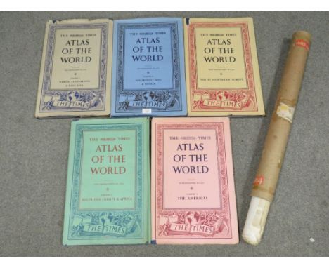 VOLUMES I-V OF 'THE TIMES ATLAS OF THE WORLD' COMPRISING THE AMERICAS, S. EUROPE &amp; AFRICA, NORTHERN EUROPE, SOUTH-WEST AS