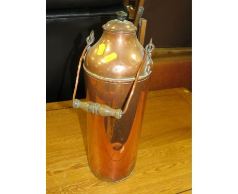 A LARGE COPPER FLASK TYPE VESSEL