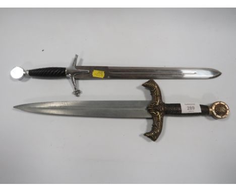 A NOVELTY MYSTICAL STYLE DAGGER TOGETHER WITH ANOTHER A/F
