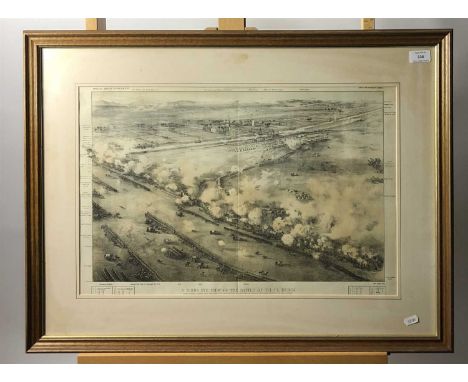 A birds eye view of the Battle of Tel El Kebir, lithograph, 38 x 58cm (SH)