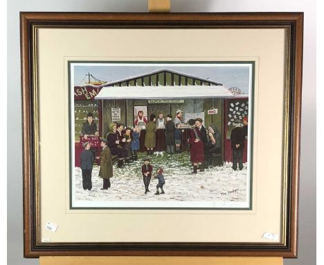After Tom Dobson, Black Pea Soup, limited edition print, 32 x 41cm (SH) together with another print titled 'Fish and Chip sho