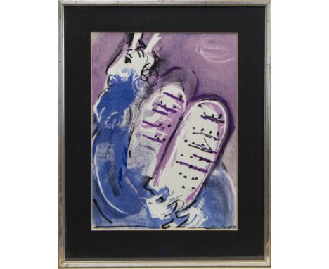* MARC CHAGALL (RUSSIAN/FRENCH 1887 - 1985), MOSES lithograph on paper, signed and numbered 18/200, titled label verso 34cm x
