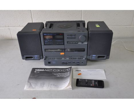 A YAMAHA ASAT-C10 VINTAGE HI FI with detachable speakers, remote, manual and a Logik DAB radio (both PAT pass and working as 