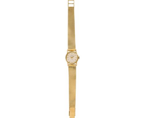 IWC SchaffhausenDamen-Armbanduhr1960er Jahre18kt Gold; Kunststoffglas, champagnerfarbenes Zifferblatt; Goldgehäuse; Handaufzu