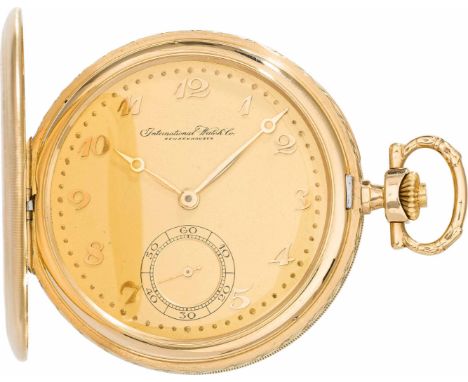 IWC SchaffhausenFrackuhrSchweiz, um 192014kt Gold; Kronenaufzug; goldfarbenes Zifferblatt mit kleiner Sekunde; guillochierte 