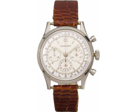 Excelsior ParkHerren-Armbanduhr1960/70er JahreEdelstahl; Kunststoffglas, silberfarbenes Zifferblatt mit kleiner Sekunde und C