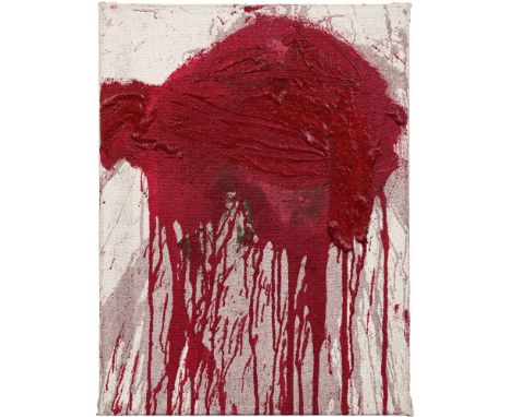 Hermann Nitscho.T., (Schüttbild)2005Acryl auf Jute; ungerahmt80 x 61 cmRückseitig signiert und datiert: Hermann Nitsch 052005