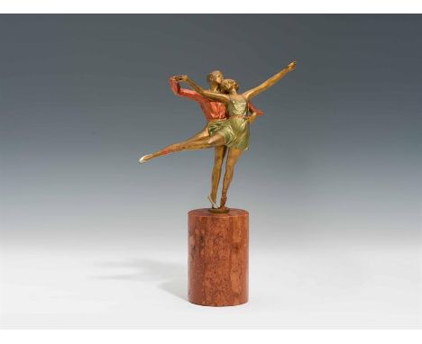 Bruno ZachPaar TänzerÖsterreich, um 1925Bronze, patiniert, kaltbemalt; Marmorsockel; auf der Plinthe signiert "ZACH"H. 40,7 c