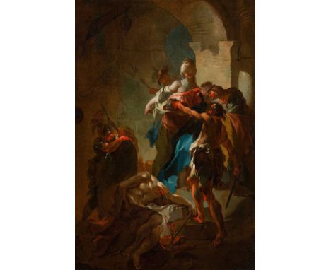 Franz Anton Maulbertsch WerkstattDie Enthauptung Johannes des Täufersum 1750Öl auf Leinwand; gerahmt58,5 x 40,5 cmVersteigeru