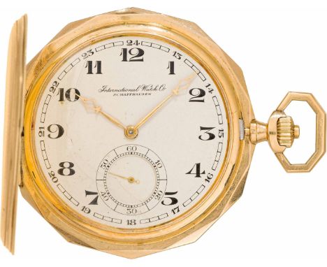 IWC SchaffhausenFrackuhrSchweiz, um 192014kt Gold; Kronenaufzug; champagnerfarbenes Zifferblatt mit kleiner Sekunde; Savonnet