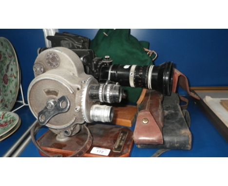 A Bolex H16 film camera and another 16mm cine camera 