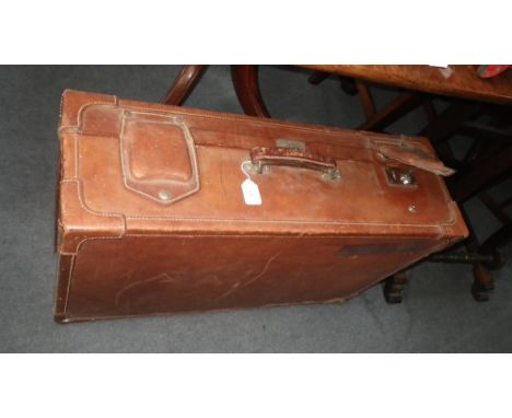 A vintage leather suitcase 