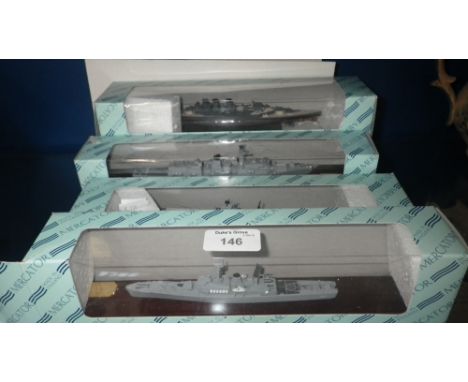 A collection of Mercator model warships  