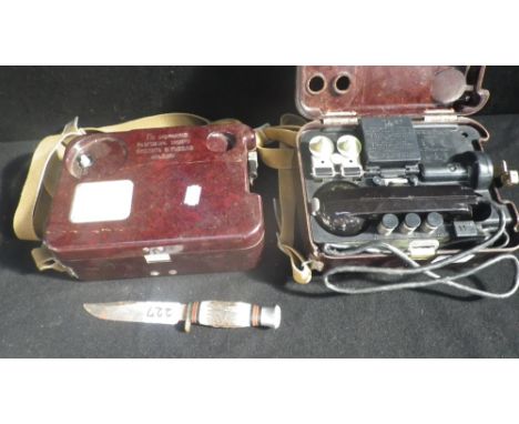 A vintage Russian Bakelite cased portable telephone set (2 parts) 