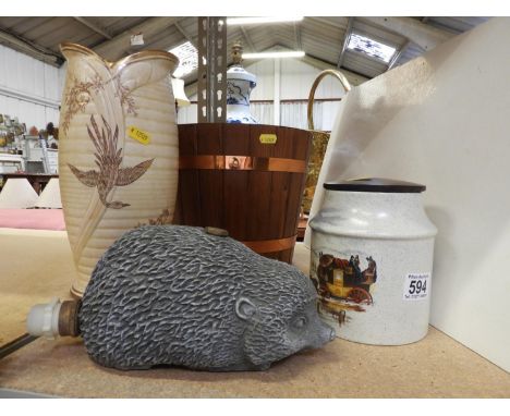 Coopered Planter, Hedgehog Water Feature etc 