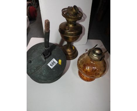 Oil Lamp Base and Mystery Item 