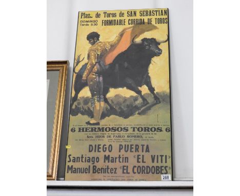 Mounted Bull Fighting Poster 