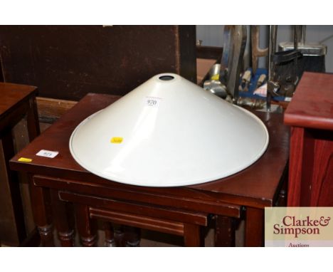 An enamelled light shade