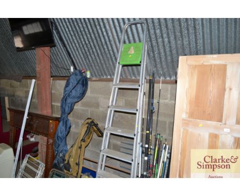 An aluminium step ladder 