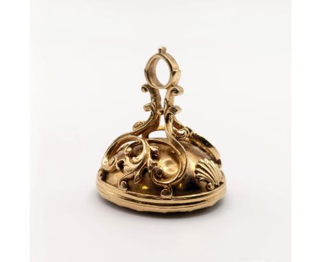 An 18ct gold a gem set intaglio seal13.6 g (all in)