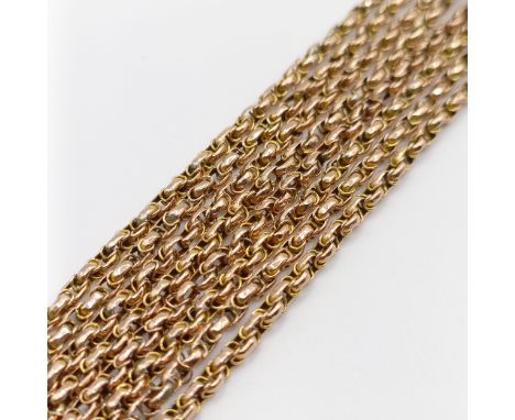 A 9ct gold guard chain, 22 g, 128 cm long