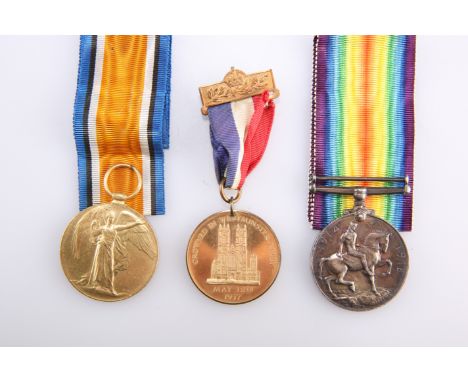 A WWI MEDAL PAIR, 241757 Pte. L.G. Lamprell, E. Kent. R.; together with A 1937 CORONATION MEDAL. (3)
