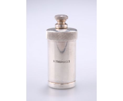 A CONTEMPORARY SMALL SILVER PEPPER GRINDER,&nbsp;by AJ Poole, Birmingham 2004, of cylindrical form with screw top. 6.5cm, 2.5