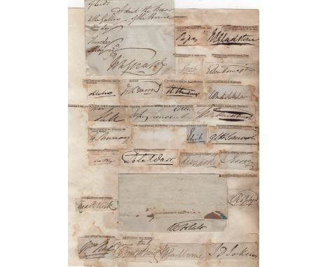 BRITISH HISTORY: Selection of over fifty signed pieces by various British 19th century Prime Ministers, Cabinet members, Poli