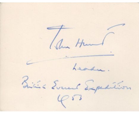EVEREST EXPEDITION 1953: John Hunt (1910-1998) British Army Officer, Leader of the 1953 British Expedition to Mount Everest. 