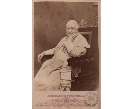 [PIUS IX]: (1792-1878) Pope of the Roman Catholic Church 1846-78. Vintage unsigned cabinet photograph by Angiolini e Tuminell