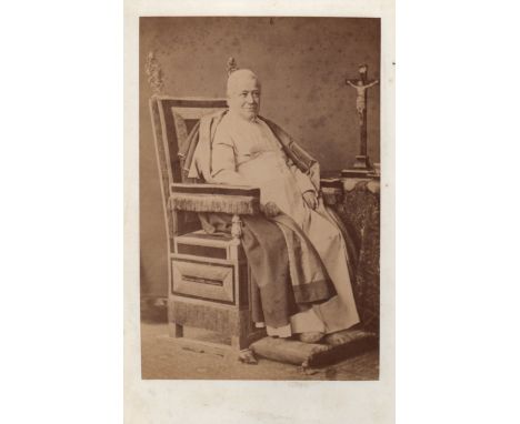 [PIUS IX]: (1792-1878) Pope of the Roman Catholic Church 1846-78. Vintage unsigned cabinet photograph by Fratelli d'Alessandr