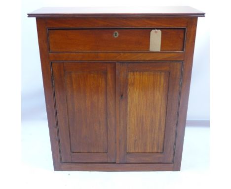 A 19th century mahogany pier cabinet with single drawer above two cupboard doors, H 107 x W 95 x D 35cm 