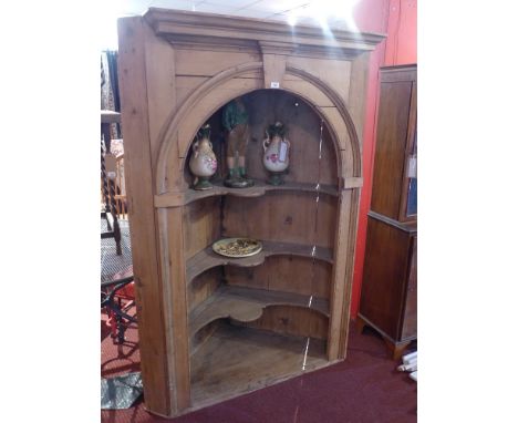 A large 19th century rustic pine corner cabinet H 181 x W 135 x D 75cm 