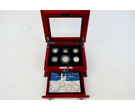 The Secret Silver Coins Of The US Mint, a set of six sterling silver Australian coins from 3d to one florin, all minted durin