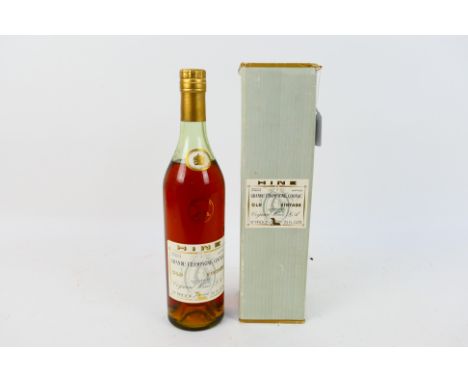 Hine - A 24 fl ozs bottle of Grande Champagne Cognac Old Vintage, 70° Proof, contained in presentation box, likely a 1970's b