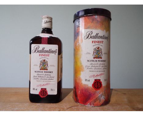Ballantines finest Scotch Whisky, one 70cl bottle, 40% vol, sealed in printed metal tube with internal packing piece   [b]Con