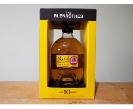 Glenrothes Speyside single malt Scotch Whisky, aged 10 years, one 70cl bottle, 40% vol, sealed in yellow and black packaging 